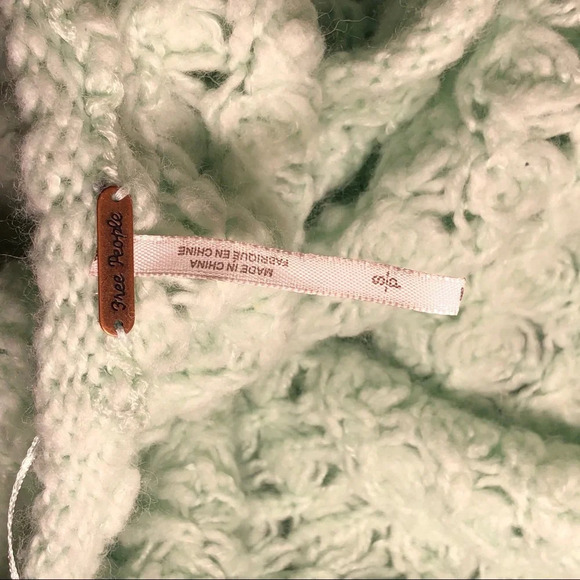 FREE PEOPLE Wool Blend Mint Green Crashing Waves Loose Knit Sweater - Picture 8 of 10